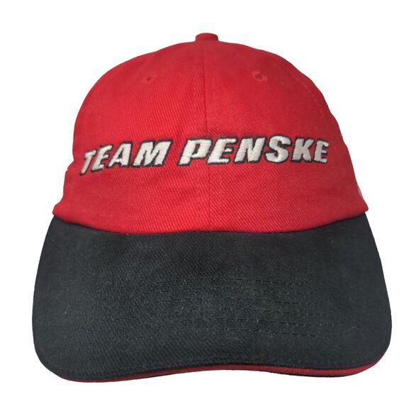 Team Penske Men's Strapback Hat Red OSFM #6 #3 Ryan Briscoe Helio Castroneves - Picture 1 of 7